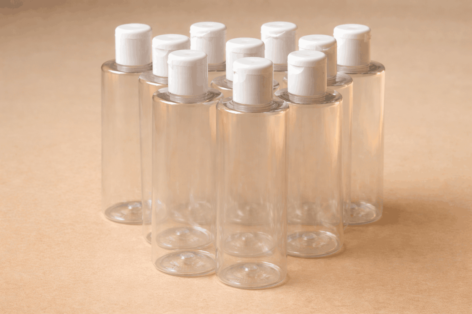 100ml Empty PET Bottle — Round Transparent Travel Bottle (Flip-Top Cap)