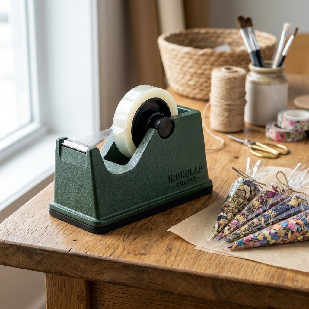 Heavy-Duty Mini Cellotape Dispenser for Cone Rolling